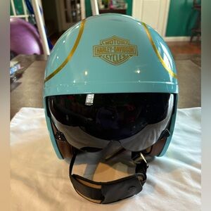 Harley-Davidson Teal with Gold Trim Helmet